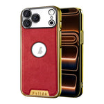 Custodia per telefono Palida in ecopelle vegana antiurto con finitura elettrolitica in stile Mecha., For iPhone 17 Pro Max, For iPhone 17 Pro, For iPhone 17, For iPhone Air