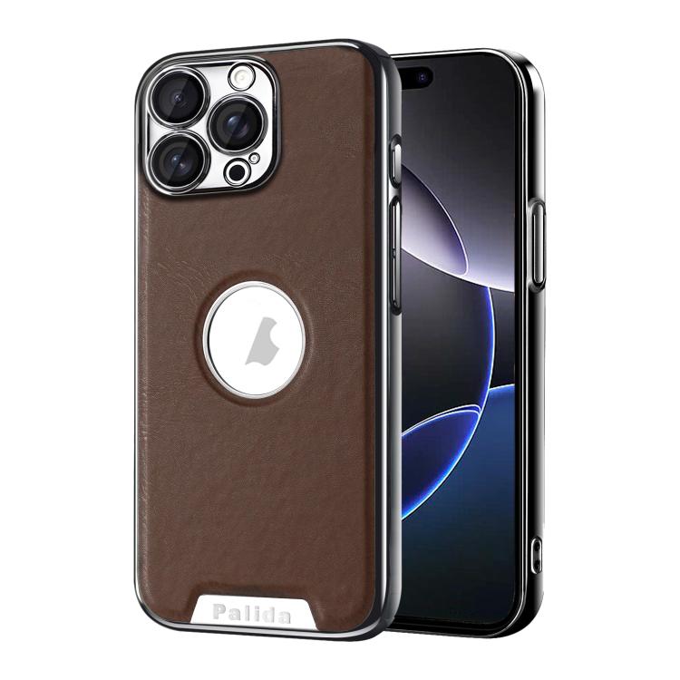 Custodia per telefono Palida in ecopelle vegana antiurto con finitura elettrolitica in stile Mecha., For iPhone 16 Pro Max, For iPhone 16 Pro, For iPhone 16, For iPhone 15 Pro Max