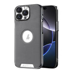 Custodia per telefono Palida in ecopelle vegana antiurto con finitura elettrolitica in stile Mecha., For iPhone 16 Pro Max, For iPhone 16 Pro, For iPhone 16, For iPhone 15 Pro Max