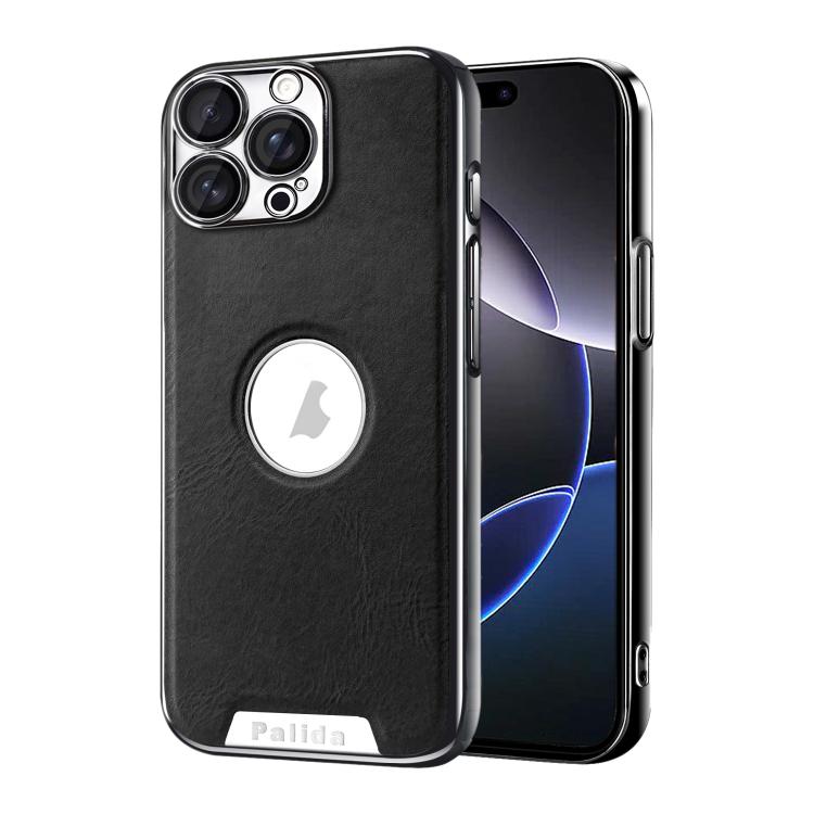 Custodia per telefono Palida in ecopelle vegana antiurto con finitura elettrolitica in stile Mecha., For iPhone 16 Pro Max, For iPhone 16 Pro, For iPhone 16, For iPhone 15 Pro Max