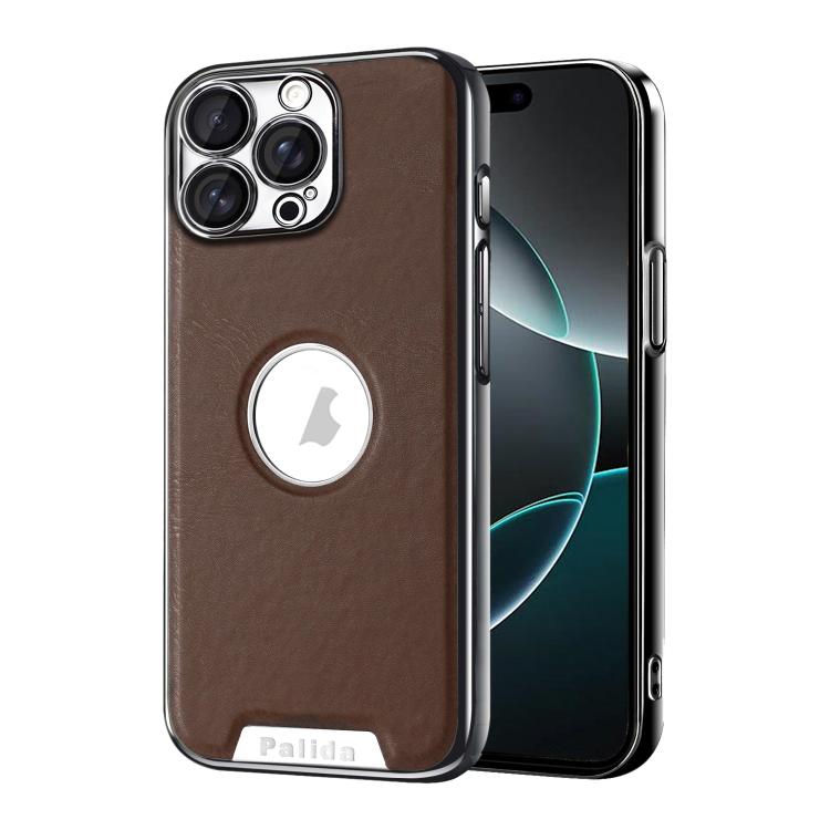 Custodia per telefono Palida in ecopelle vegana antiurto con finitura elettrolitica in stile Mecha., For iPhone 16 Pro Max, For iPhone 16 Pro, For iPhone 16, For iPhone 15 Pro Max