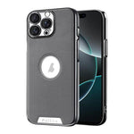 Custodia per telefono Palida in ecopelle vegana antiurto con finitura elettrolitica in stile Mecha., For iPhone 16 Pro Max, For iPhone 16 Pro, For iPhone 16, For iPhone 15 Pro Max