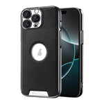 Custodia per telefono Palida in ecopelle vegana antiurto con finitura elettrolitica in stile Mecha., For iPhone 16 Pro Max, For iPhone 16 Pro, For iPhone 16, For iPhone 15 Pro Max