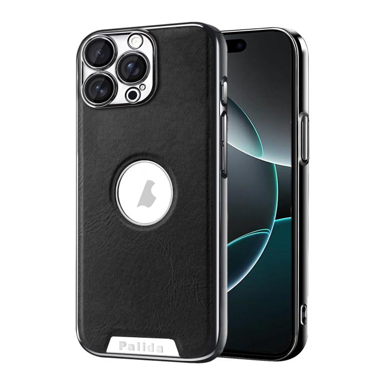 Custodia per telefono Palida in ecopelle vegana antiurto con finitura elettrolitica in stile Mecha., For iPhone 16 Pro Max, For iPhone 16 Pro, For iPhone 16, For iPhone 15 Pro Max