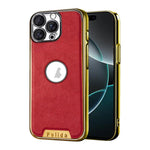 Custodia per telefono Palida in ecopelle vegana antiurto con finitura elettrolitica in stile Mecha., For iPhone 16 Pro Max, For iPhone 16 Pro, For iPhone 16, For iPhone 15 Pro Max