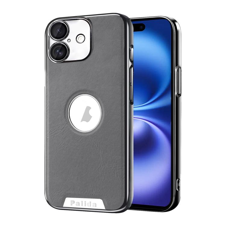 Custodia per telefono Palida in ecopelle vegana antiurto con finitura elettrolitica in stile Mecha., For iPhone 16 Pro Max, For iPhone 16 Pro, For iPhone 16, For iPhone 15 Pro Max