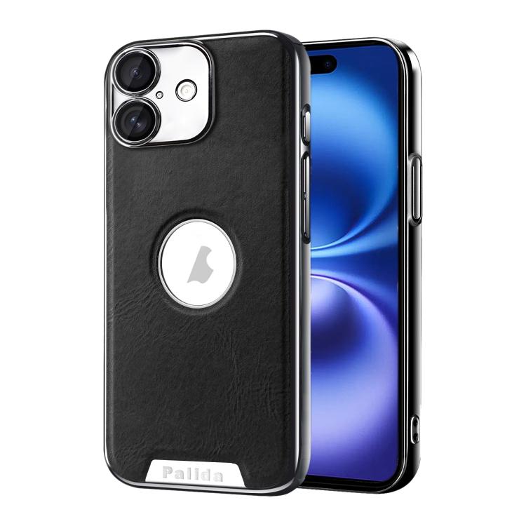 Custodia per telefono Palida in ecopelle vegana antiurto con finitura elettrolitica in stile Mecha., For iPhone 16 Pro Max, For iPhone 16 Pro, For iPhone 16, For iPhone 15 Pro Max