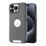 Custodia per telefono Palida in ecopelle vegana antiurto con finitura elettrolitica in stile Mecha., For iPhone 16 Pro Max, For iPhone 16 Pro, For iPhone 16, For iPhone 15 Pro Max