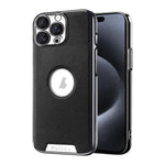 Custodia per telefono Palida in ecopelle vegana antiurto con finitura elettrolitica in stile Mecha., For iPhone 16 Pro Max, For iPhone 16 Pro, For iPhone 16, For iPhone 15 Pro Max