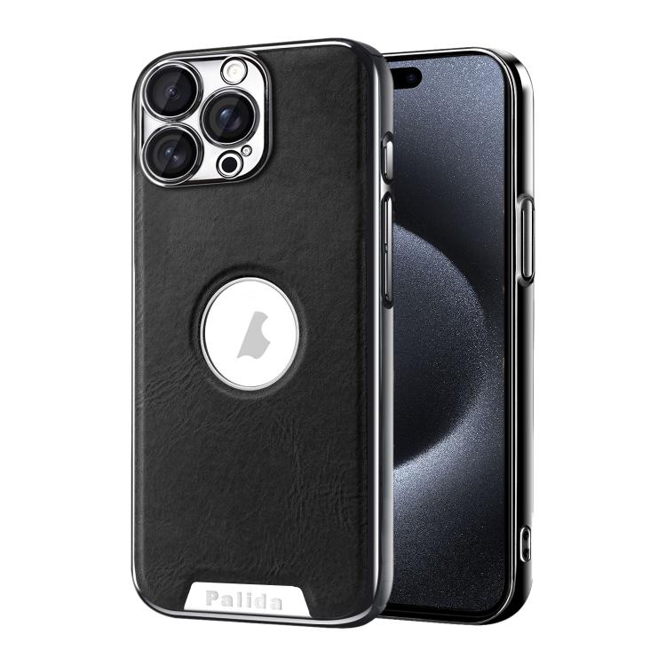 Custodia per telefono Palida in ecopelle vegana antiurto con finitura elettrolitica in stile Mecha., For iPhone 16 Pro Max, For iPhone 16 Pro, For iPhone 16, For iPhone 15 Pro Max
