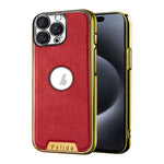 Custodia per telefono Palida in ecopelle vegana antiurto con finitura elettrolitica in stile Mecha., For iPhone 16 Pro Max, For iPhone 16 Pro, For iPhone 16, For iPhone 15 Pro Max