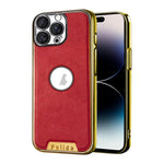 Custodia per telefono Palida in ecopelle vegana antiurto con finitura elettrolitica in stile Mecha., For iPhone 15 Pro, For iPhone 15, For iPhone 14, For iPhone 14 Pro