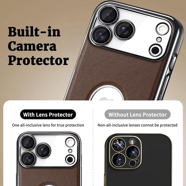 Custodia per telefono Palida in ecopelle vegana antiurto con finitura elettrolitica in stile Mecha., For iPhone 17 Pro Max, For iPhone 17 Pro, For iPhone 17, For iPhone Air