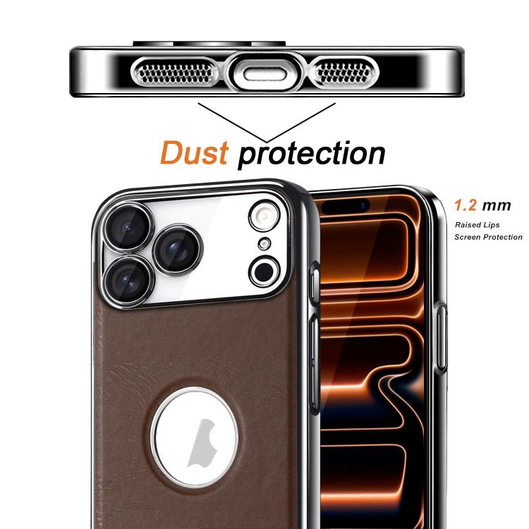 Custodia per telefono Palida in ecopelle vegana antiurto con finitura elettrolitica in stile Mecha., For iPhone 17 Pro Max, For iPhone 17 Pro, For iPhone 17, For iPhone Air