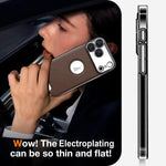 Custodia per telefono Palida in ecopelle vegana antiurto con finitura elettrolitica in stile Mecha., For iPhone 17 Pro Max, For iPhone 17 Pro, For iPhone 17, For iPhone Air