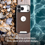 Custodia per telefono Palida in ecopelle vegana antiurto con finitura elettrolitica in stile Mecha., For iPhone 17 Pro Max, For iPhone 17 Pro, For iPhone 17, For iPhone Air