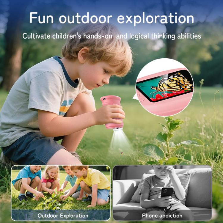 Microscopio digitale per bambini Inskam 382 con display da 2 pollici e 2 MP, ideale per l'osservazione della natura., inskam382