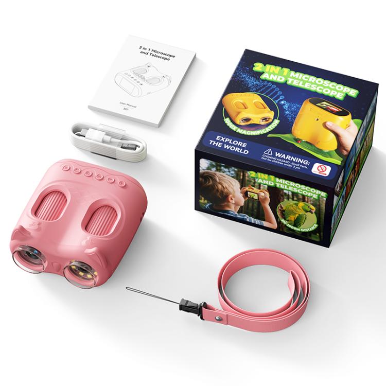 Microscopio digitale e telescopio binoculare 2 in 1 per bambini Inskam 387 con display da 2 MP e 2 pollici., inskam387