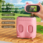 Microscopio digitale e telescopio binoculare 2 in 1 per bambini Inskam 387 con display da 2 MP e 2 pollici., inskam387