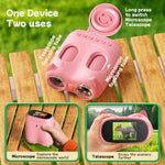 Microscopio digitale e telescopio binoculare 2 in 1 per bambini Inskam 387 con display da 2 MP e 2 pollici., inskam387