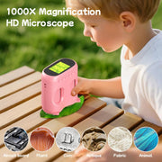 Microscopio digitale e telescopio binoculare 2 in 1 per bambini Inskam 387 con display da 2 MP e 2 pollici., inskam387