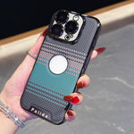 Custodia per telefono Palida con texture in Kevlar elettrolitico antiurto., For iPhone 16 Plus, For iPhone 16, For iPhone 15 Pro Max, For iPhone 15 Pro, For iPhone 15 Plus, For iPhone 15