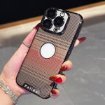 Custodia per telefono Palida con texture in Kevlar elettrolitico antiurto., For iPhone 16 Plus, For iPhone 16, For iPhone 15 Pro Max, For iPhone 15 Pro, For iPhone 15 Plus, For iPhone 15