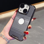 Custodia per telefono Palida con texture in Kevlar elettrolitico antiurto., For iPhone 16 Plus, For iPhone 16, For iPhone 15 Pro Max, For iPhone 15 Pro, For iPhone 15 Plus, For iPhone 15