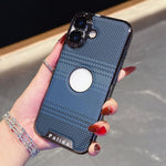 Custodia per telefono Palida con texture in Kevlar elettrolitico antiurto., For iPhone 16 Plus, For iPhone 16, For iPhone 15 Pro Max, For iPhone 15 Pro, For iPhone 15 Plus, For iPhone 15