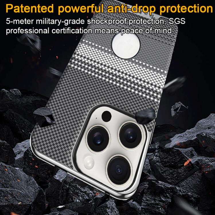 Custodia per telefono Palida con texture in Kevlar elettrolitico antiurto., For iPhone 16 Plus, For iPhone 16, For iPhone 15 Pro Max, For iPhone 15 Pro, For iPhone 15 Plus, For iPhone 15