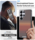 Custodia per telefono Palida con texture in Kevlar elettrolitico antiurto., For Samsung Galaxy S26 Ultra 5G, For Samsung Galaxy S26 5G, For Samsung Galaxy S25 5G, For Samsung Galaxy S25 Ultra 5G, For Samsung Galaxy S24 Ultra 5G, For Samsung Galaxy S24 5G