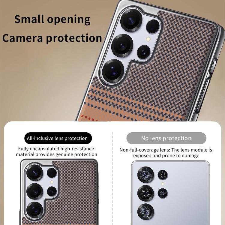 Custodia per telefono Palida con texture in Kevlar elettrolitico antiurto., For Samsung Galaxy S26 Ultra 5G, For Samsung Galaxy S26 5G, For Samsung Galaxy S25 5G, For Samsung Galaxy S25 Ultra 5G, For Samsung Galaxy S24 Ultra 5G, For Samsung Galaxy S24 5G