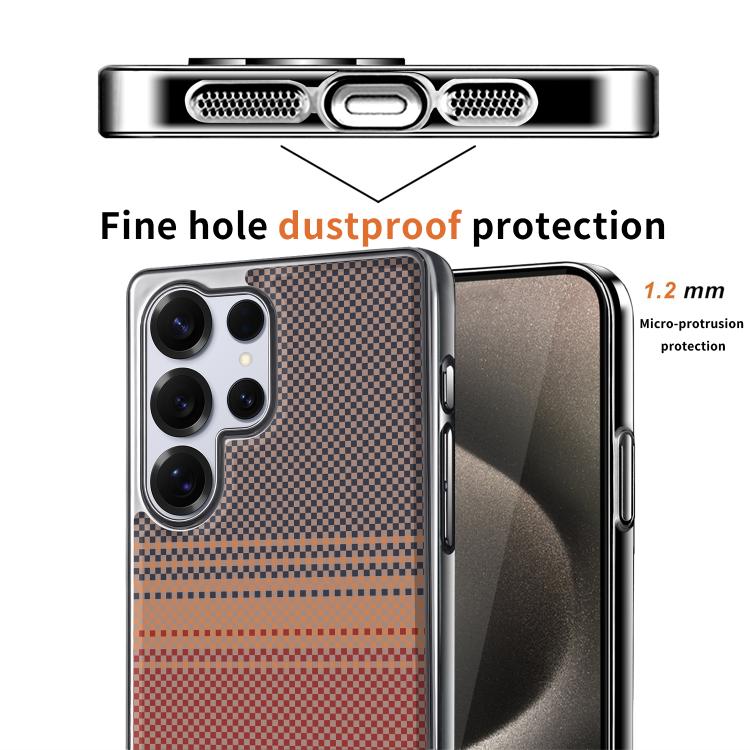 Custodia per telefono Palida con texture in Kevlar elettrolitico antiurto., For Samsung Galaxy S26 Ultra 5G, For Samsung Galaxy S26 5G, For Samsung Galaxy S25 5G, For Samsung Galaxy S25 Ultra 5G, For Samsung Galaxy S24 Ultra 5G, For Samsung Galaxy S24 5G