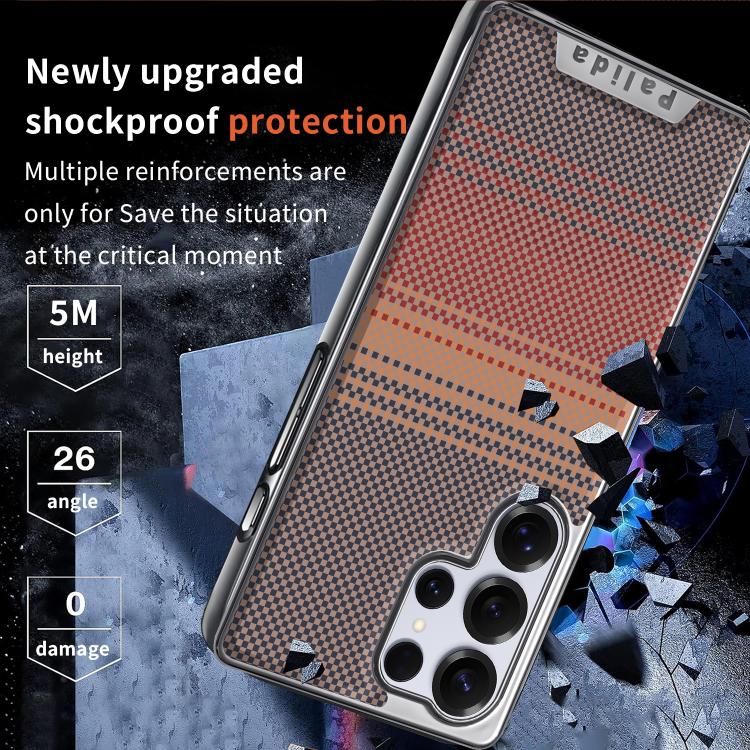 Custodia per telefono Palida con texture in Kevlar elettrolitico antiurto., For Samsung Galaxy S26 Ultra 5G, For Samsung Galaxy S26 5G, For Samsung Galaxy S25 5G, For Samsung Galaxy S25 Ultra 5G, For Samsung Galaxy S24 Ultra 5G, For Samsung Galaxy S24 5G