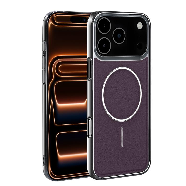 Cornice galvanizzata in ecopelle, custodia magnetica antiurto per telefono., For iPhone 17 Pro Max, For iPhone 17 Pro, For iPhone 17, For iPhone 16 Pro Max