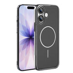 Cornice galvanizzata in ecopelle, custodia magnetica antiurto per telefono., For iPhone 17 Pro Max, For iPhone 17 Pro, For iPhone 17, For iPhone 16 Pro Max