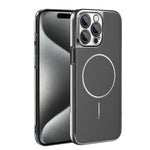 Cornice galvanizzata in ecopelle, custodia magnetica antiurto per telefono., For iPhone 15 Pro, For iPhone 15 Plus, For iPhone 15, For iPhone 14 Plus