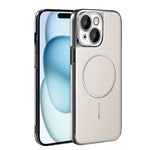 Cornice galvanizzata in ecopelle, custodia magnetica antiurto per telefono., For iPhone 15 Pro, For iPhone 15 Plus, For iPhone 15, For iPhone 14 Plus