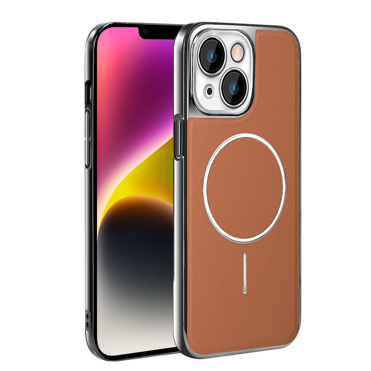 Cornice galvanizzata in ecopelle, custodia magnetica antiurto per telefono., For iPhone 14, For iPhone 14 Pro, For iPhone 14 Pro Max, For iPhone 13 Pro Max