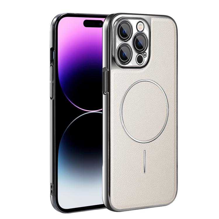 Cornice galvanizzata in ecopelle, custodia magnetica antiurto per telefono., For iPhone 14, For iPhone 14 Pro, For iPhone 14 Pro Max, For iPhone 13 Pro Max