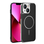 Cornice galvanizzata in ecopelle, custodia magnetica antiurto per telefono., For iPhone 13 Pro, For iPhone 13, For iPhone 12, For iPhone 12 Pro Max