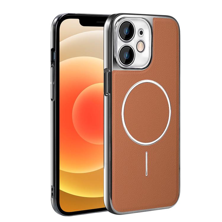 Cornice galvanizzata in ecopelle, custodia magnetica antiurto per telefono., For iPhone 13 Pro, For iPhone 13, For iPhone 12, For iPhone 12 Pro Max