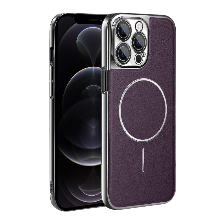 Cornice galvanizzata in ecopelle, custodia magnetica antiurto per telefono., For iPhone 13 Pro, For iPhone 13, For iPhone 12, For iPhone 12 Pro Max
