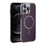 Cornice galvanizzata in ecopelle, custodia magnetica antiurto per telefono., For iPhone 12 Pro