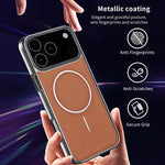 Cornice galvanizzata in ecopelle, custodia magnetica antiurto per telefono., For iPhone 15 Pro, For iPhone 15 Plus, For iPhone 15, For iPhone 14 Plus