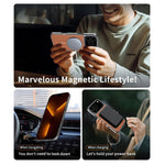 Cornice galvanizzata in ecopelle, custodia magnetica antiurto per telefono., For iPhone 14, For iPhone 14 Pro, For iPhone 14 Pro Max, For iPhone 13 Pro Max