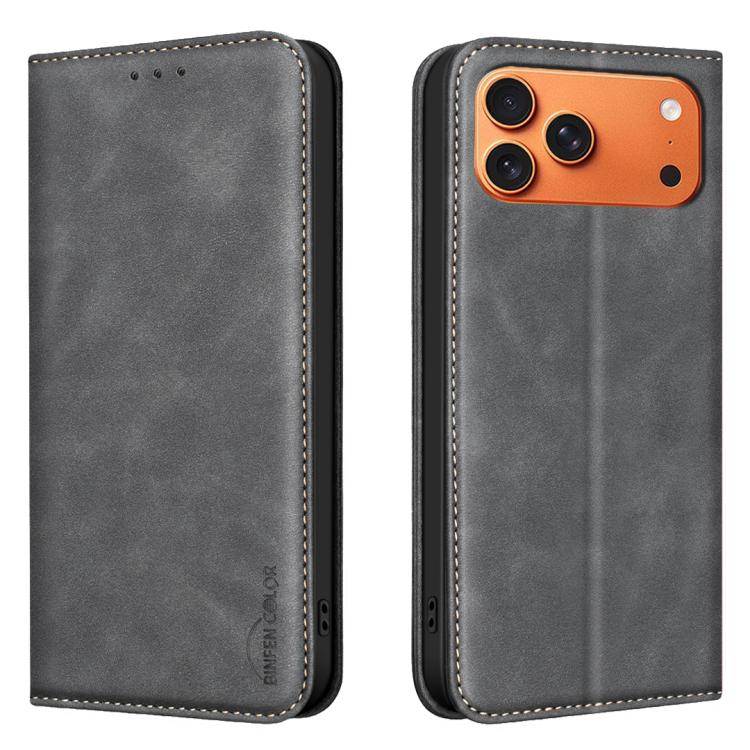 Custodia per telefono in pelle vegana con texture in pelle di vitello BINFEN COLOR, magnetica e con RFID integrato., For iPhone 18 Pro/17 Pro, For iPhone 18 Pro Max/17 Pro Max, For iPhone 17e / 16e, For iPhone 17