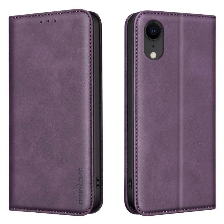 Custodia per telefono in pelle vegana con texture in pelle di vitello BINFEN COLOR, magnetica e con RFID integrato., For iPhone XR, For iPhone XS Max, For iPhone 8 Plus/6 Plus/7 Plus