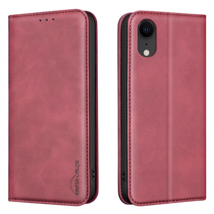 Custodia per telefono in pelle vegana con texture in pelle di vitello BINFEN COLOR, magnetica e con RFID integrato., For iPhone XR, For iPhone XS Max, For iPhone 8 Plus/6 Plus/7 Plus