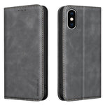 Custodia per telefono in pelle vegana con texture in pelle di vitello BINFEN COLOR, magnetica e con RFID integrato., For iPhone XR, For iPhone XS Max, For iPhone 8 Plus/6 Plus/7 Plus
